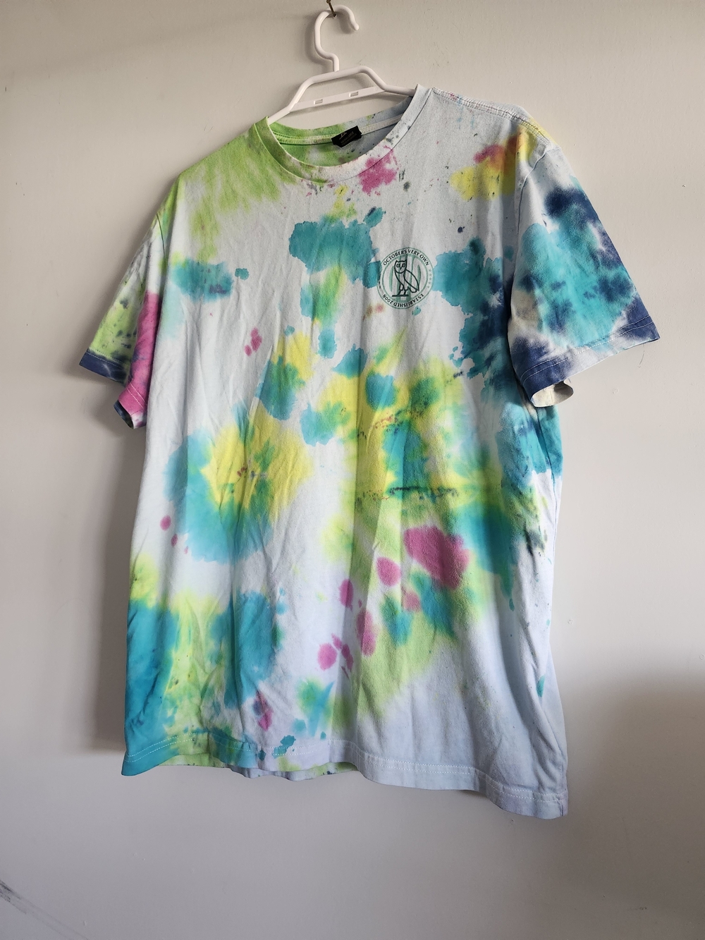 OVO October's Very Own Drake Owl Shirt Hand Dyed Tie Dye Men's XL